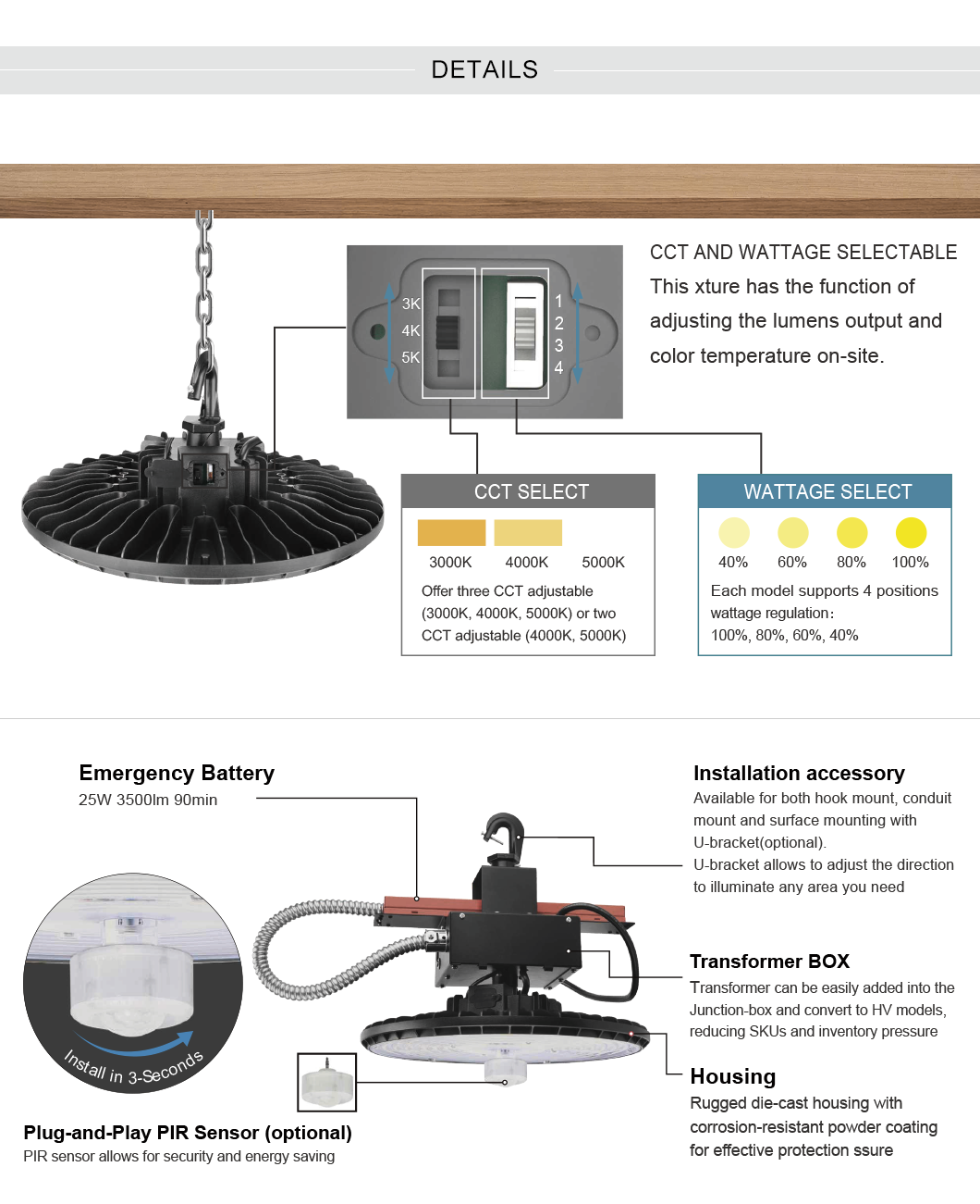 UFO 150lm/W LED High Bay Light