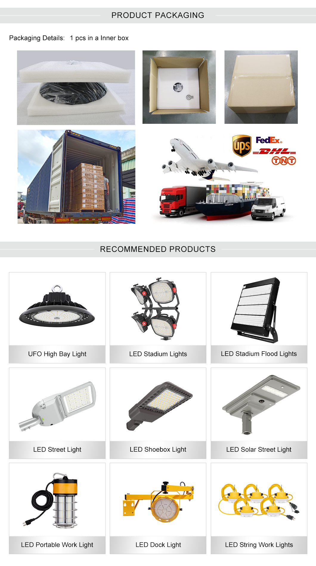 UFO FCC 60W 80W 100W 120W 150W LED High Bay Light