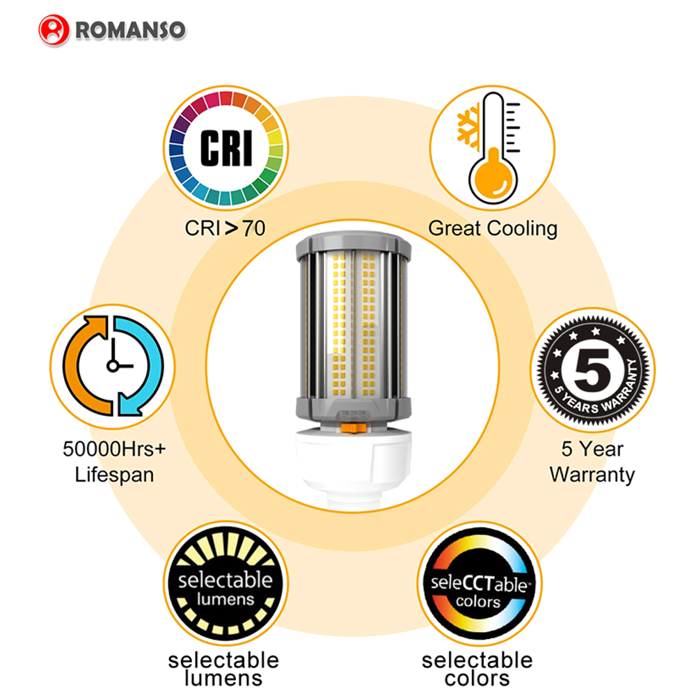 5 Years Warranty E39 E40 3000K~5000K  Led Corn Bulb Light
