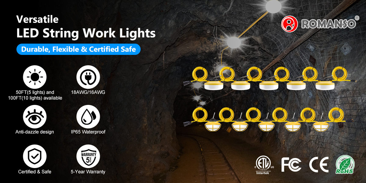 Illuminate Your Workspace with ROMANSO's Innovative LED String Work Light